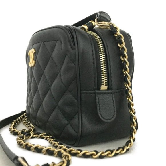 Pre-owned Authentic CHANEL Quilted Matelasse CC Lambskin 2way Chain Hand Bag - Picture 5 of 6
